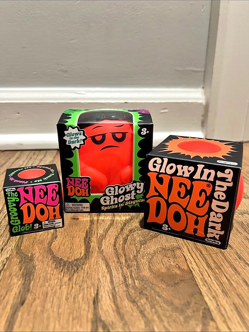 NWT NeeDoh Bundle - Orange Glowy Ghost, Glow in the dark, & Teenie Groovy Glob